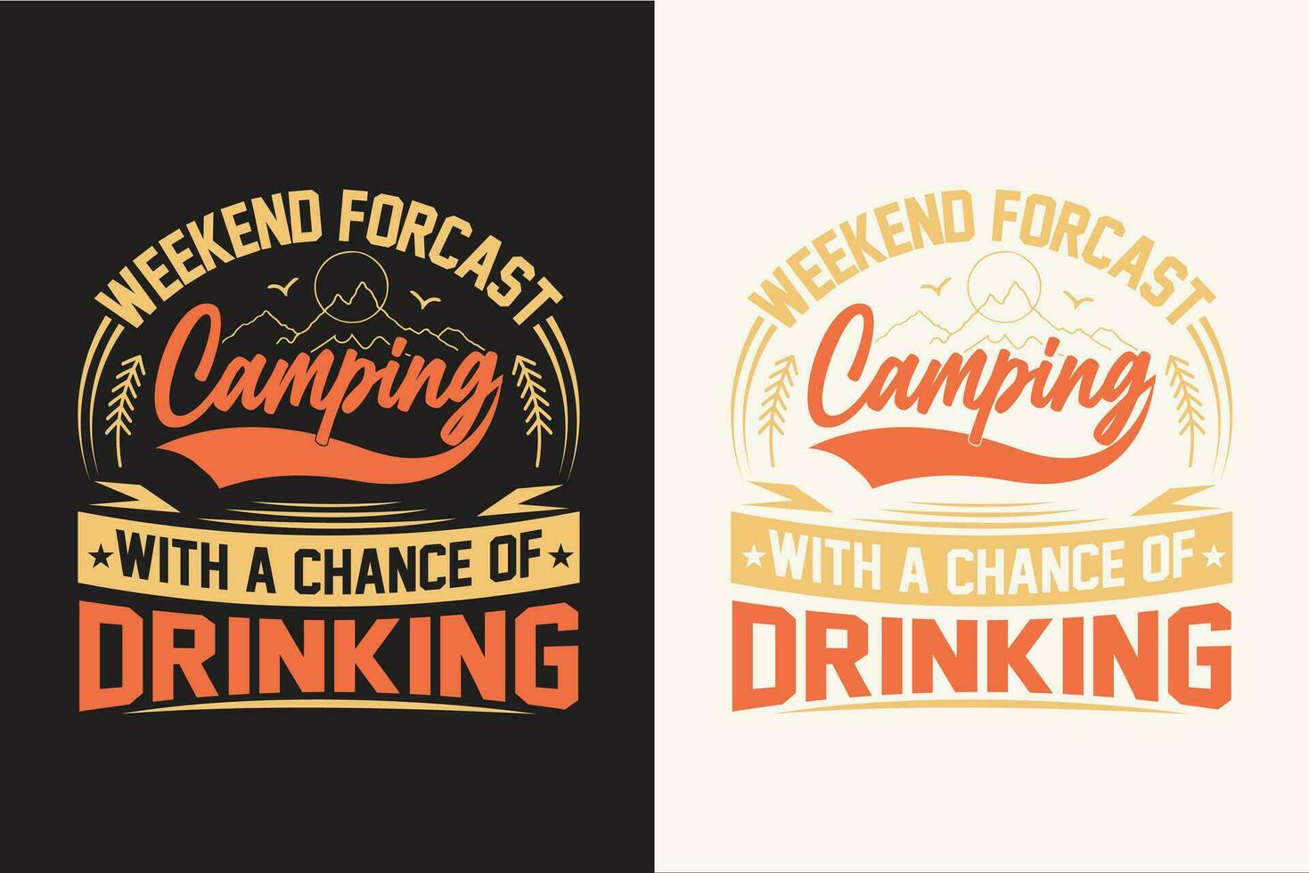 Camping t shirt design retro vintage color print ready files vector