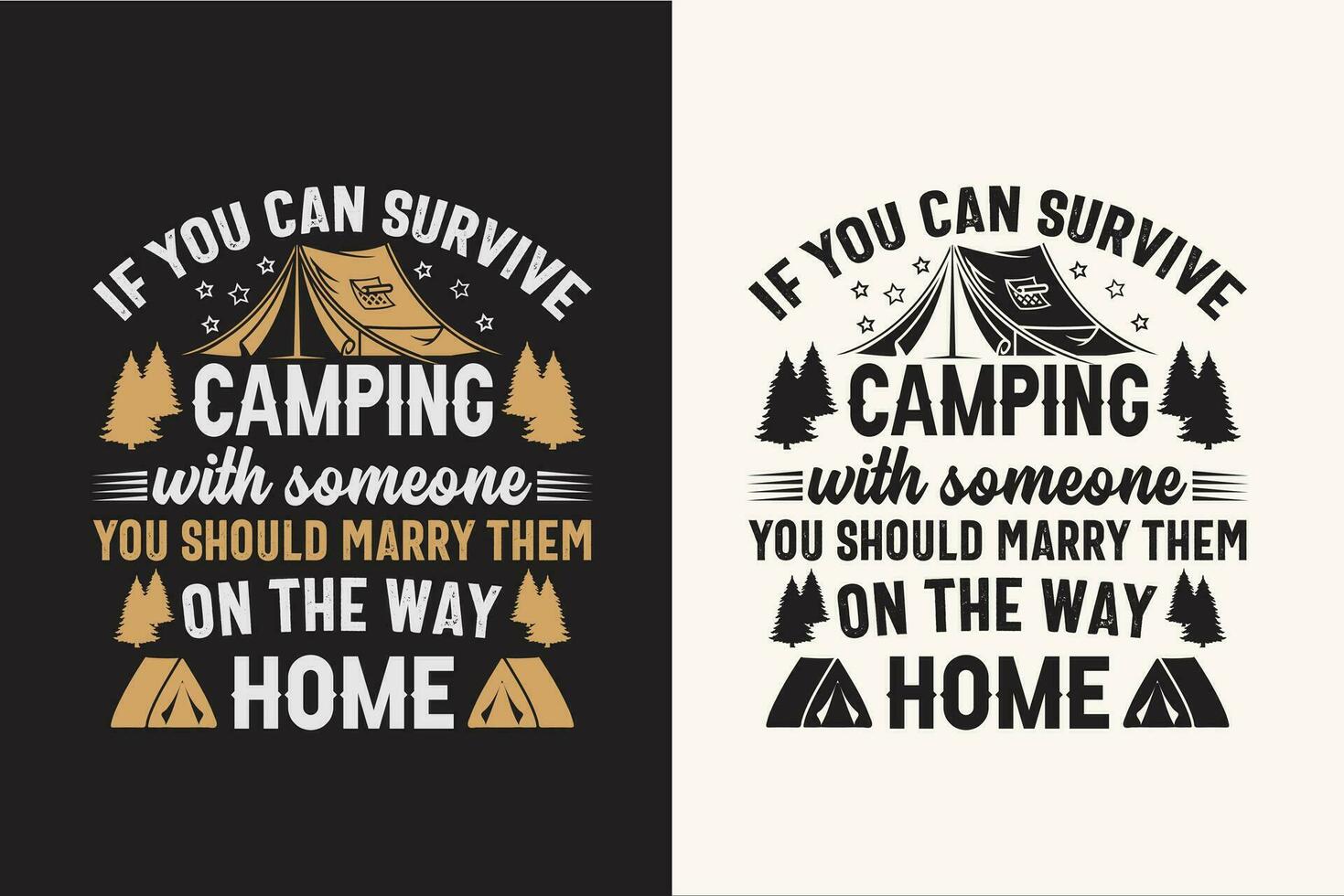 Camping t shirt design retro vintage color print ready files vector