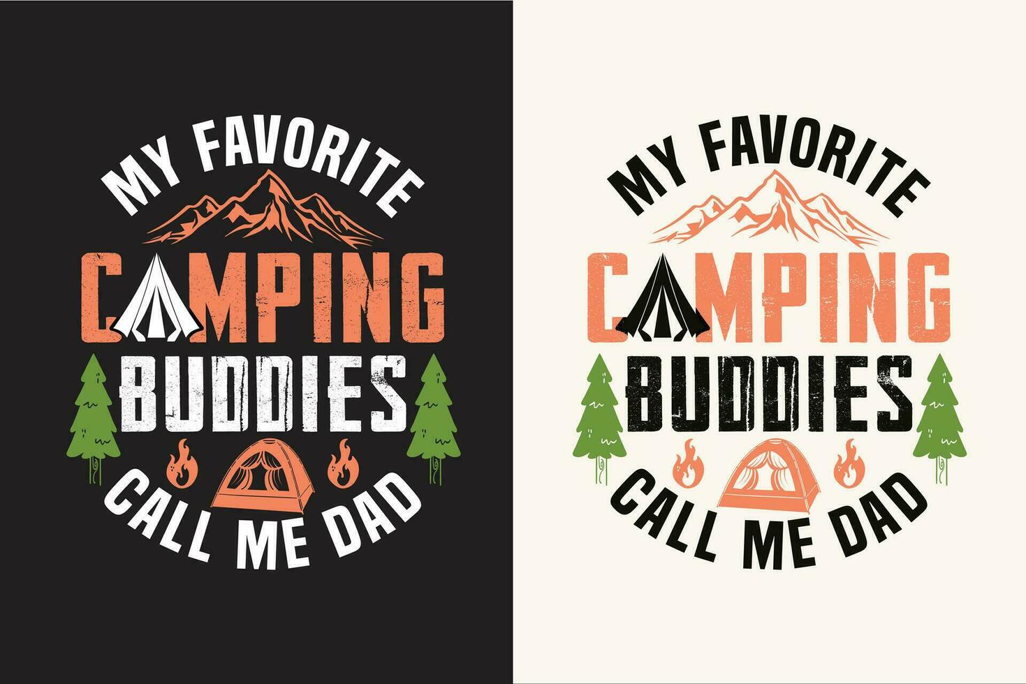 Camping t shirt design retro vintage color print ready files vector