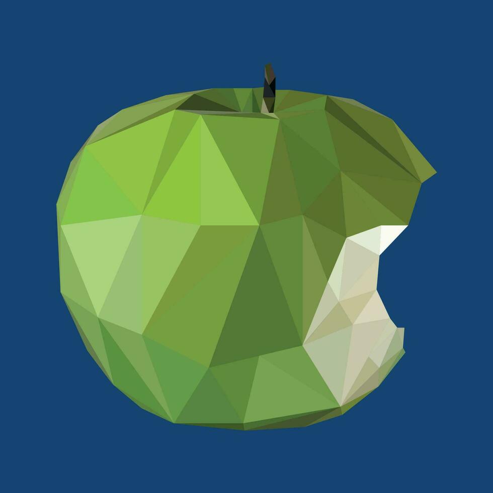 green apple in the style of low poly vector