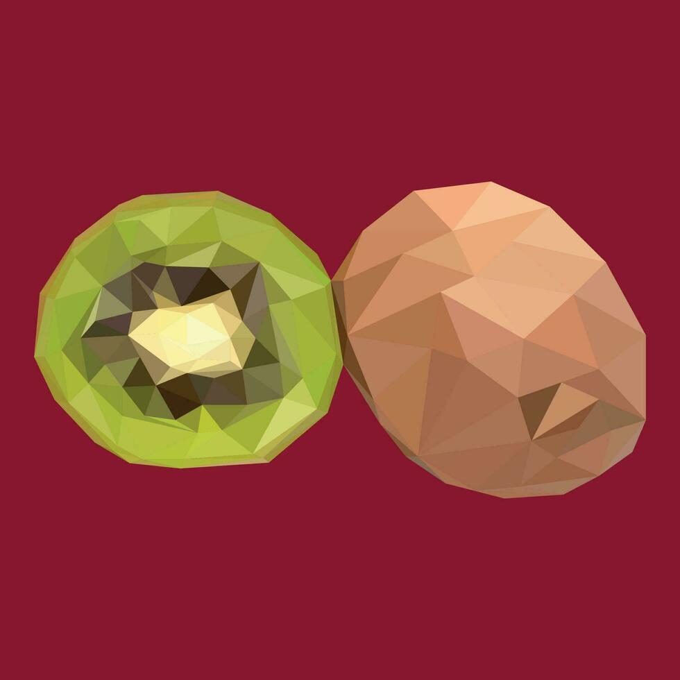 kiwi in the style of low poly vector