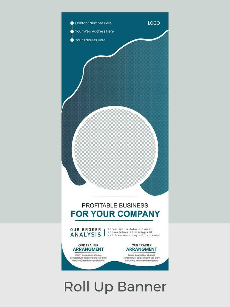 Modern free vector corporate business roll up display standee for presentation purpose