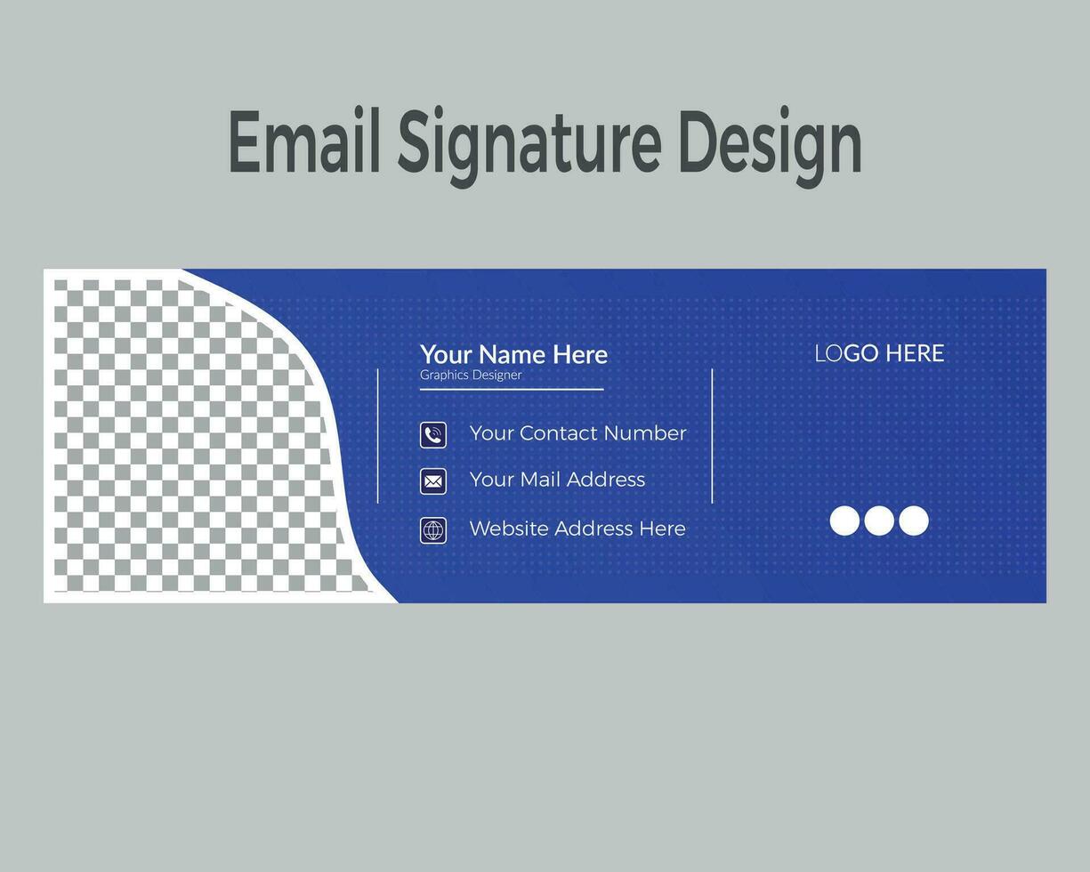 Modern email signature vector free template design for web corporate business purpose