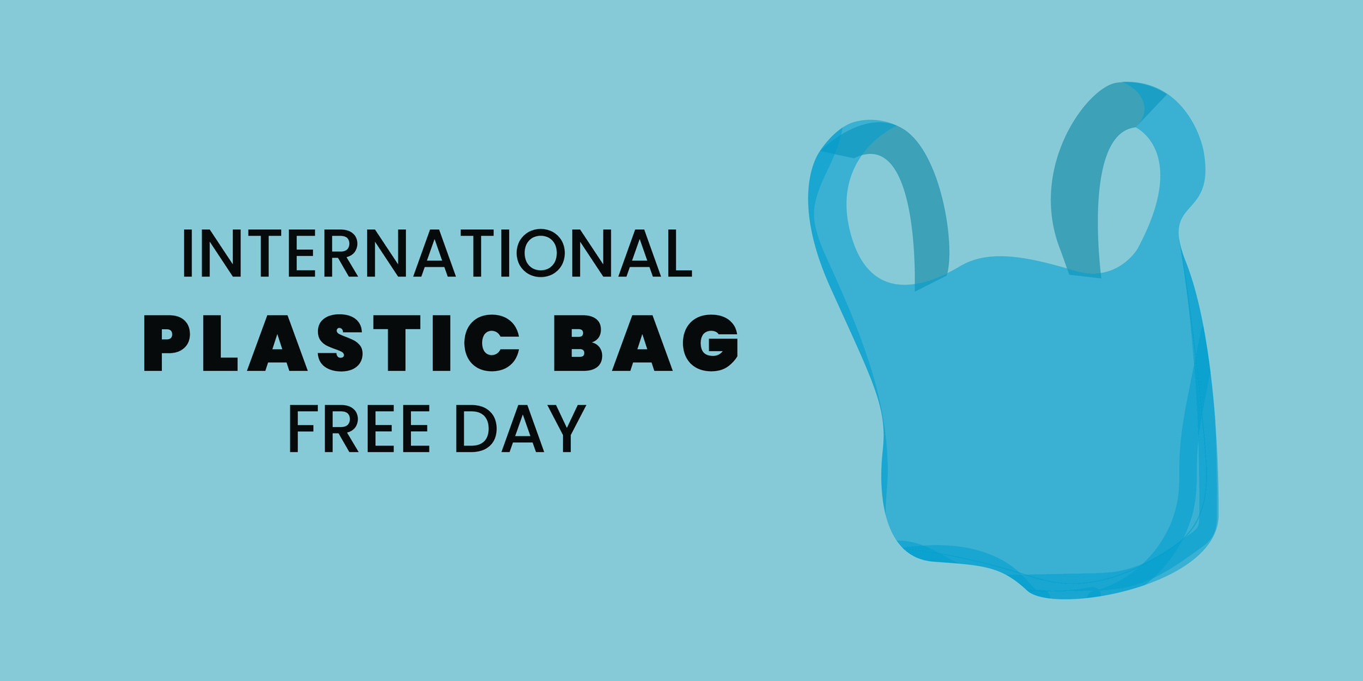 International plastic bag free day on July 03, flat design premium