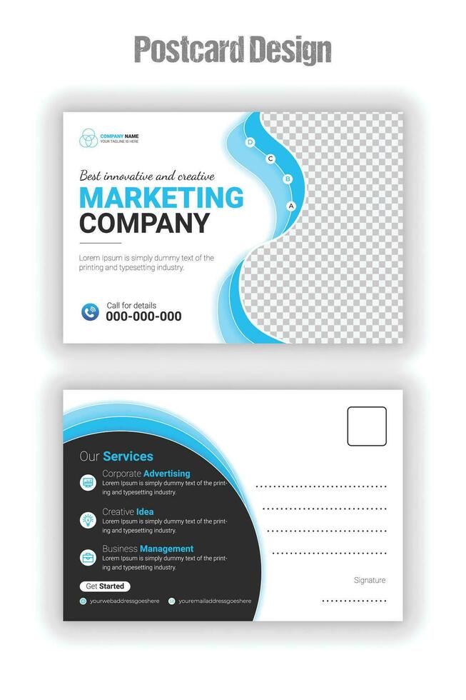 Promote your marketing with these attractive business postcards, Corporate creative modern postcard EDDM design template with abstract gradient color shapes and white background vector