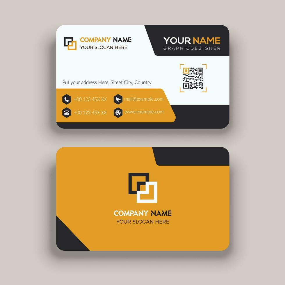 Modern business card template design and round business card vector