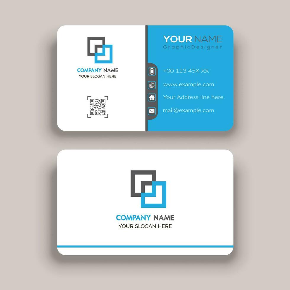Modern clean fresh professional Round corner business card template design vector