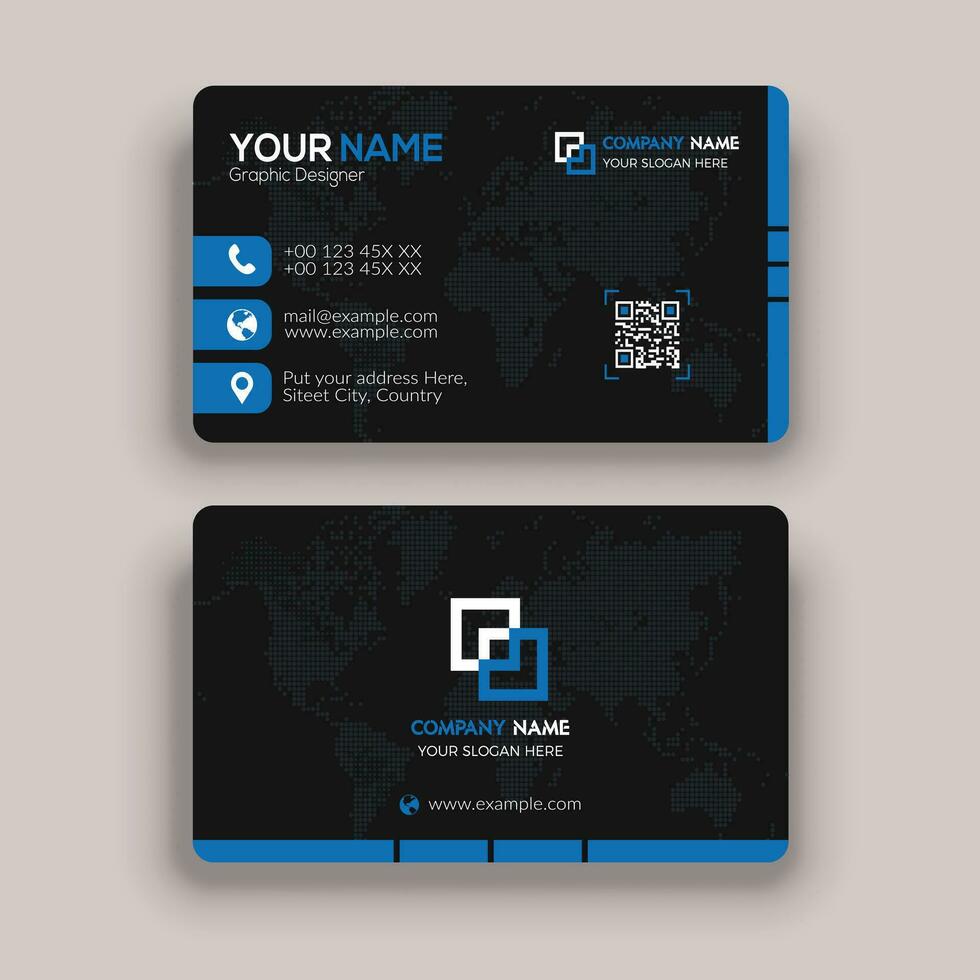 Modern clean fresh professional Round corner business card template design vector