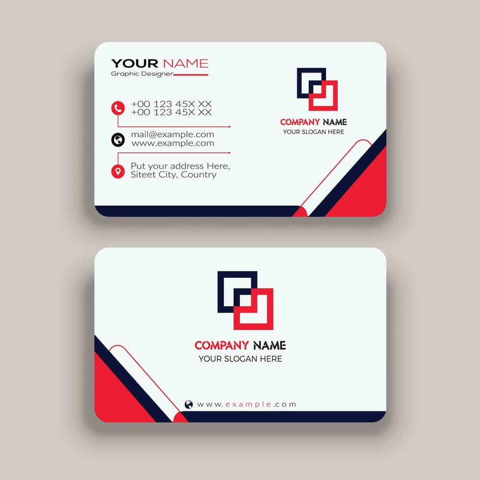 Modern business card template design and round business card vector