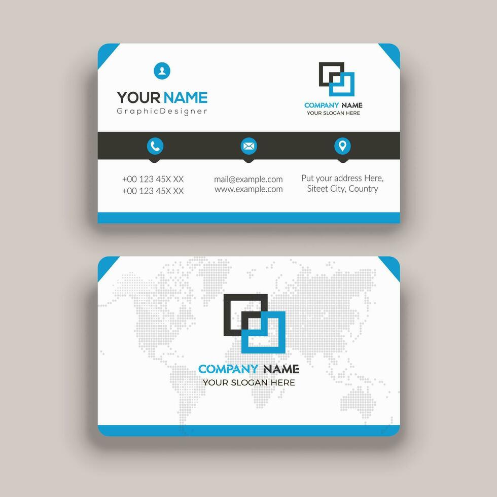 Modern business card template design and round business card vector