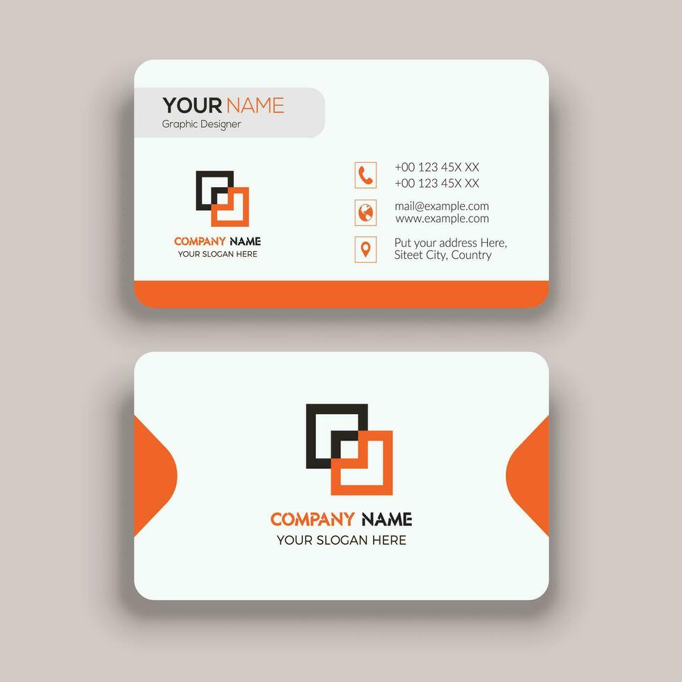 Modern business card template design and round business card vector
