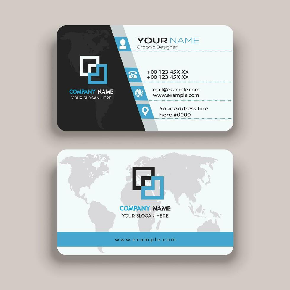 Modern clean fresh professional Round corner business card template design vector