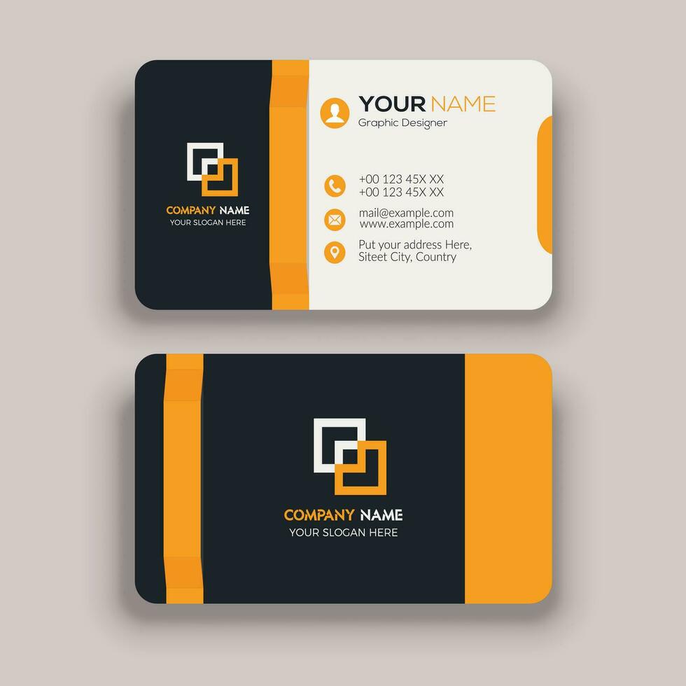 Modern clean fresh professional Round corner business card template design vector