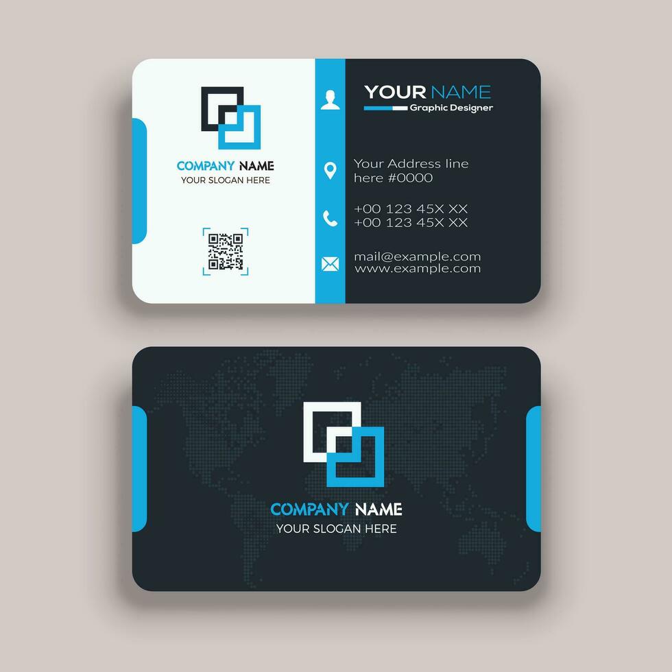 Modern clean fresh professional Round corner business card template design vector