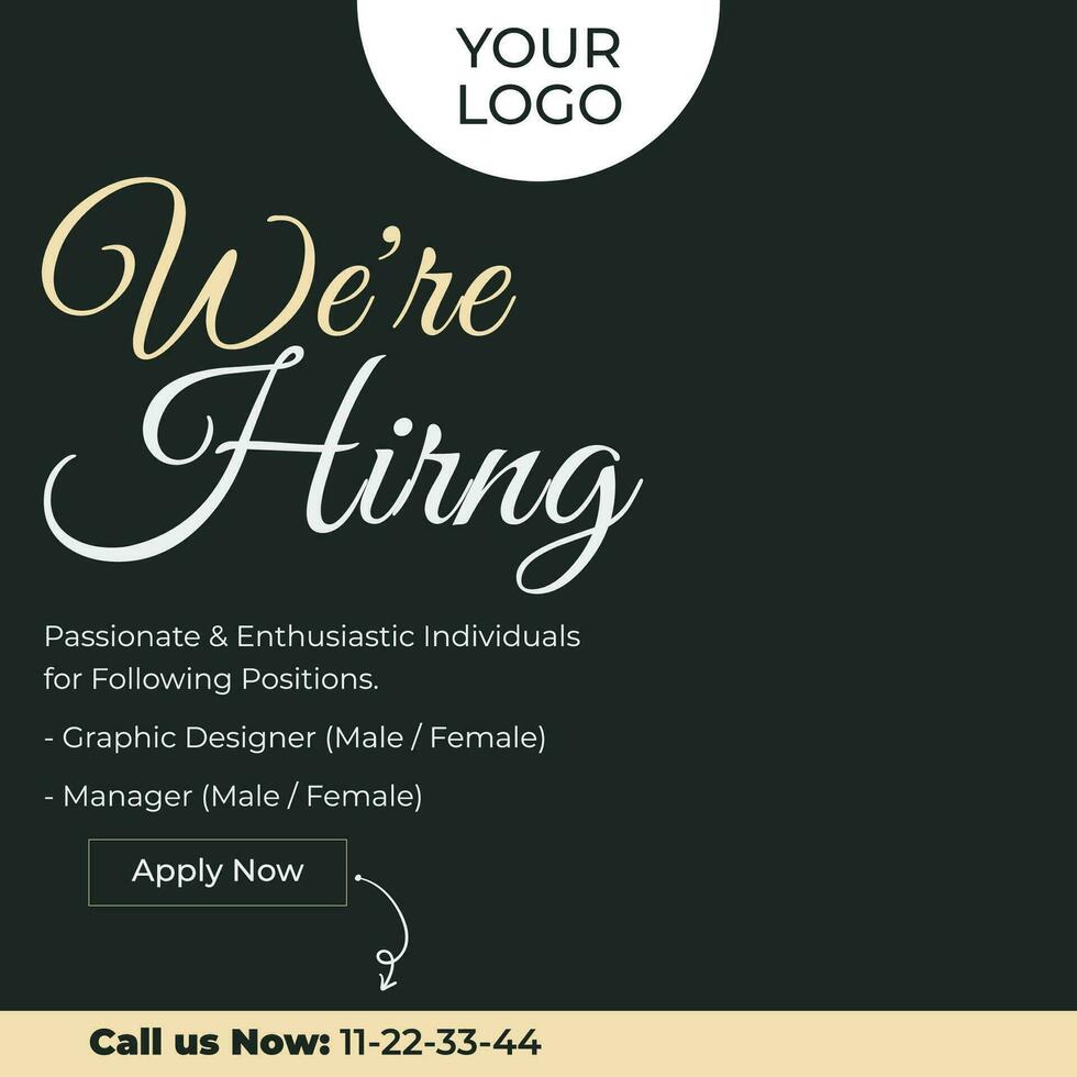 we are hiring announcement hiring banner web template social media vector
