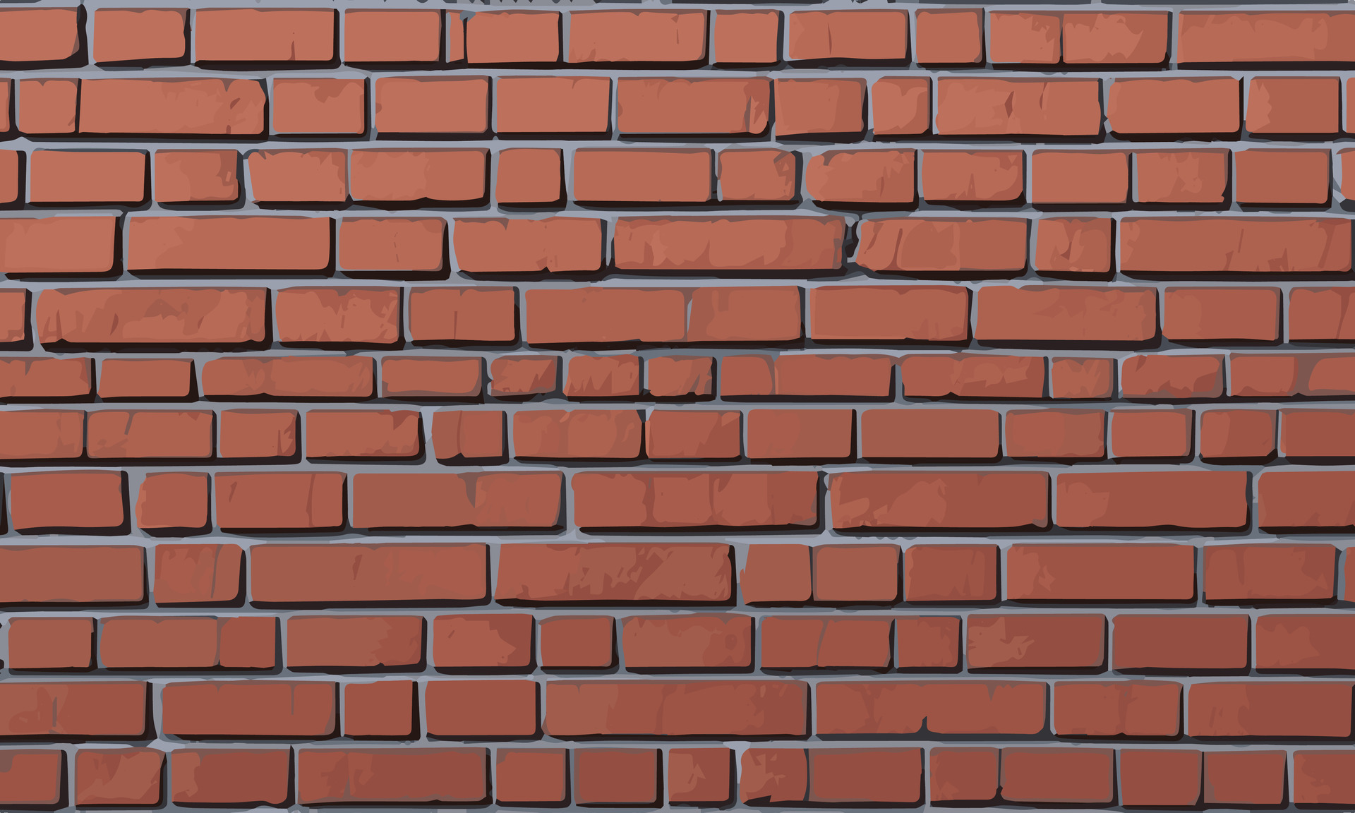 Old brick wall texture seamless pattern vector illustration, crack