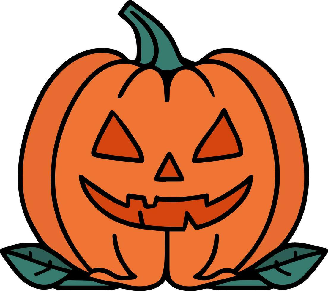 Cute Halloween Pumpkin Clipart vector