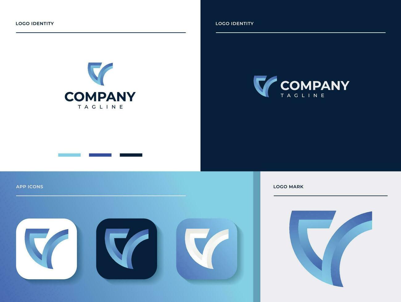 Abstract Initial Letter V Logo Design Template Elements. Easy to use in various media. The mark itself will looks nice as social media avatar and website or mobile icon. vector