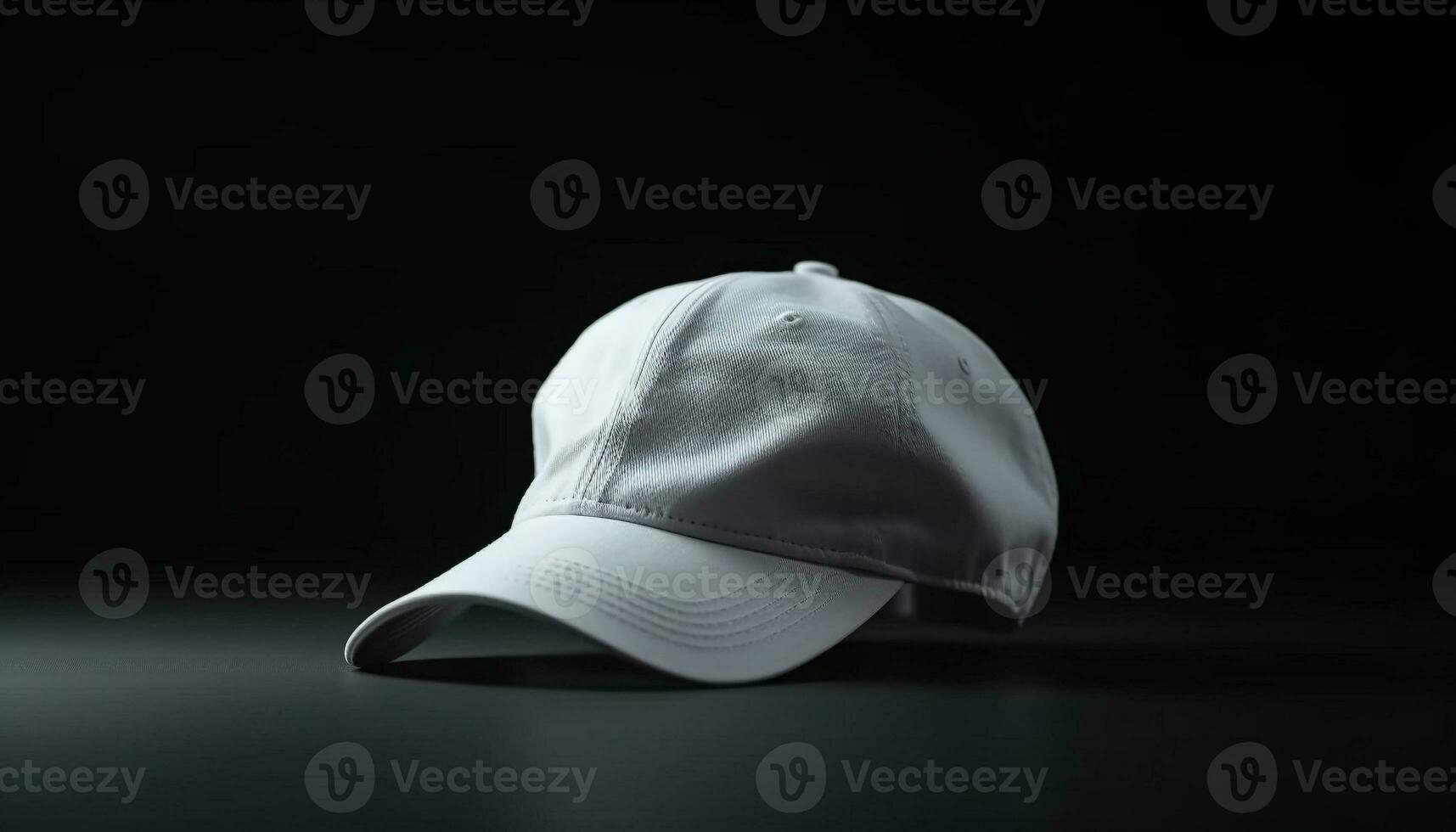 Modern black baseball cap with blue pattern and white symbol generated by AI photo