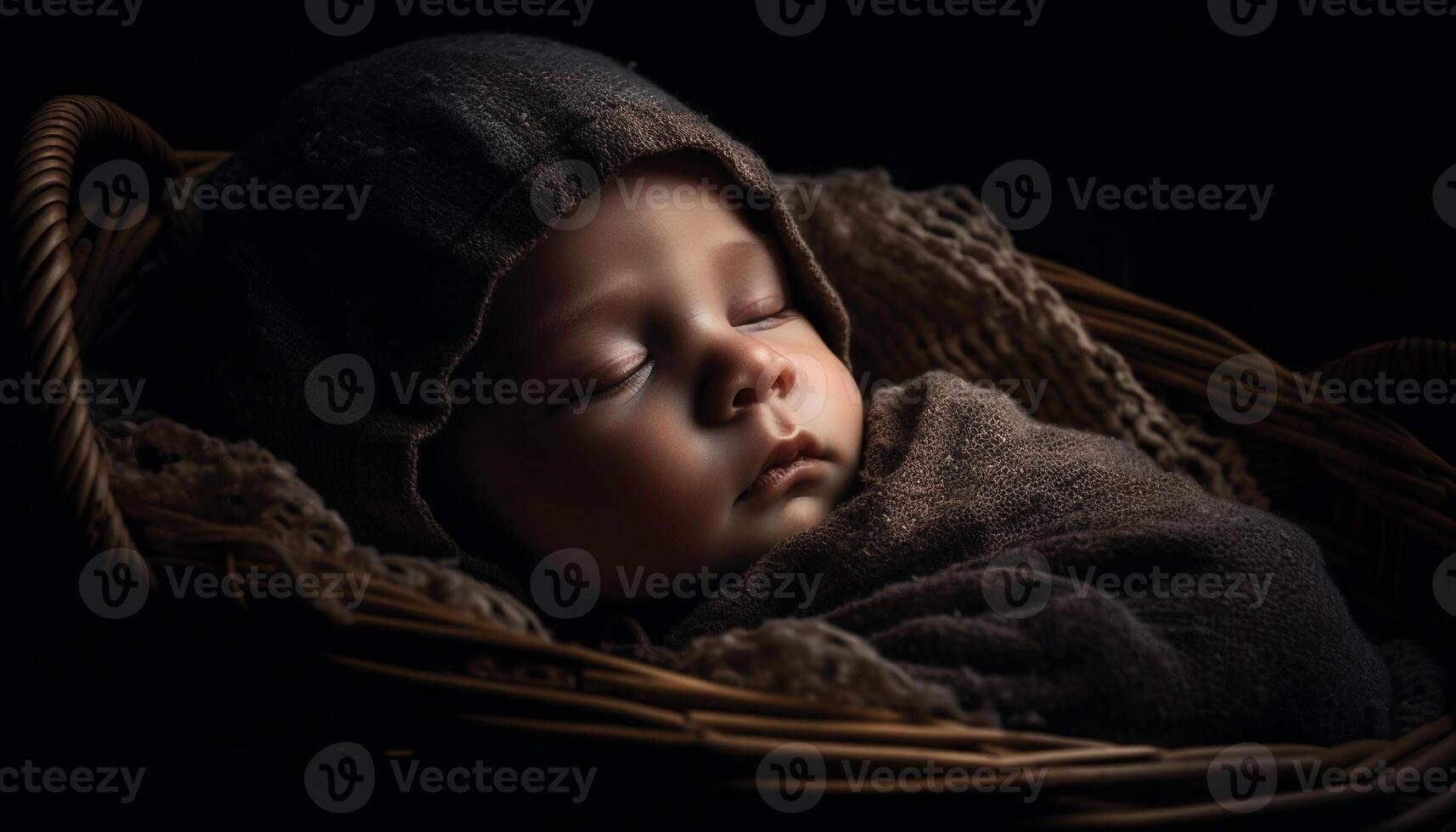 Newborn baby boy and girl sleeping peacefully in cozy blanket generated by AI photo