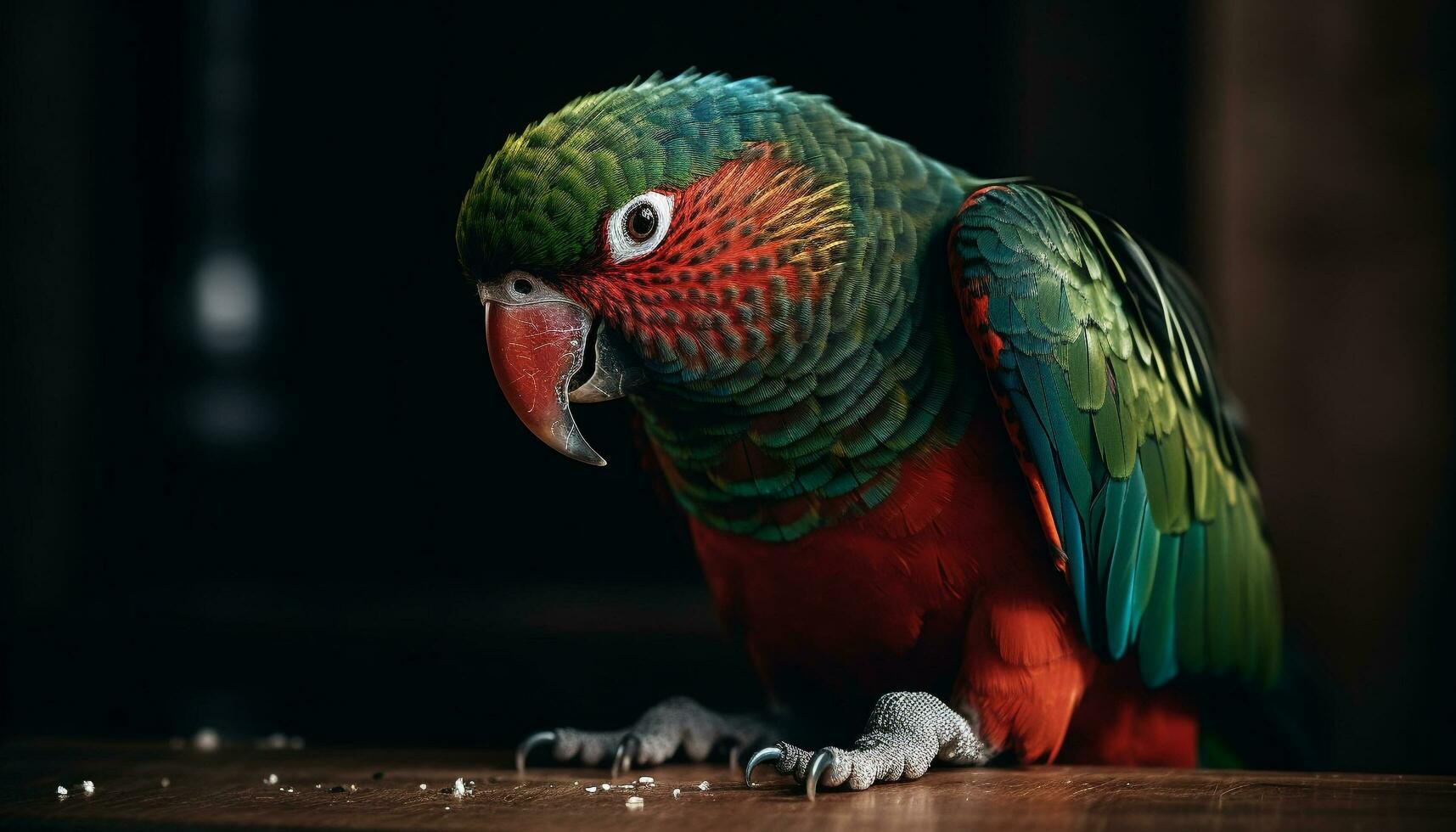 vibrante oro y azul guacamayo encaramado en rama, mirando linda generado por ai foto