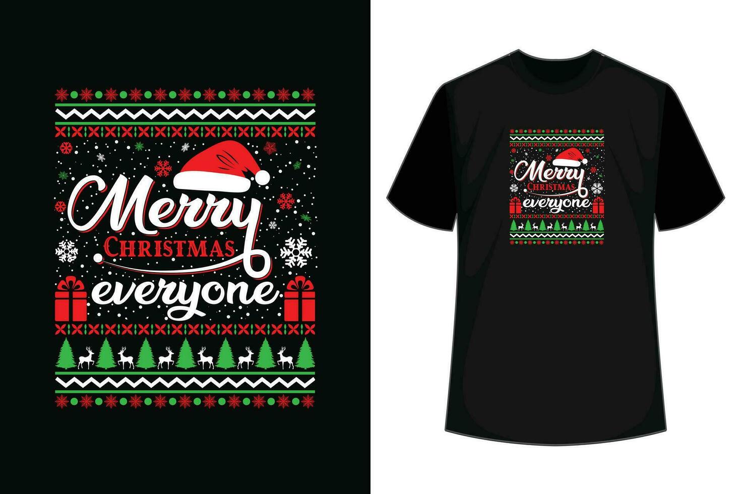 alegre Navidad todos Navidad camiseta diseño vector