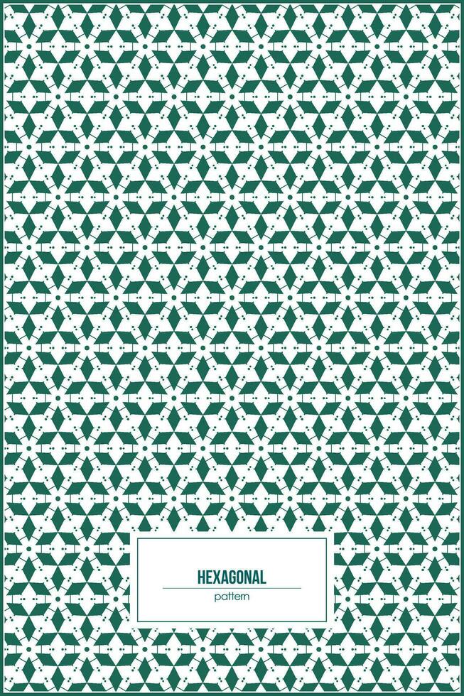 modern art pattern of green hexagon shape vector