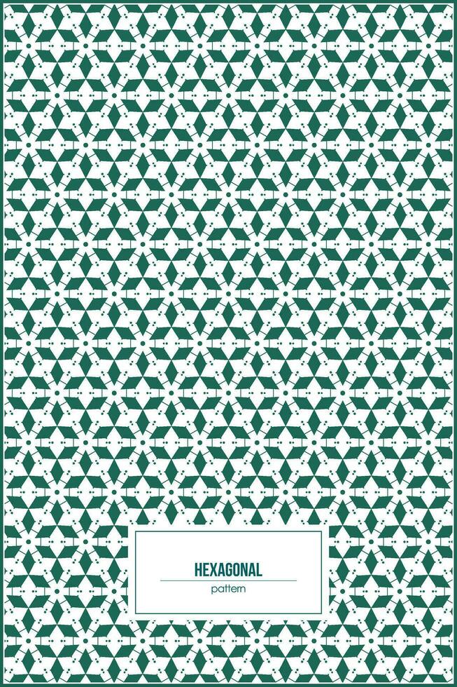 modern art pattern of green hexagon shape vector