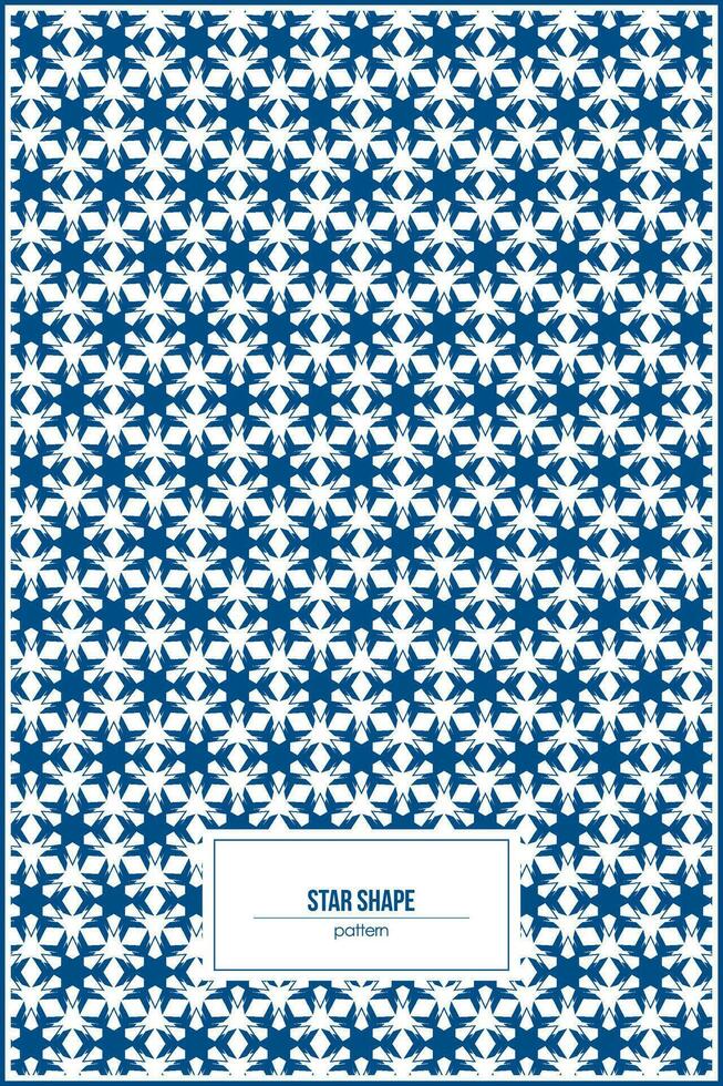 endless blue star shape pattern vector