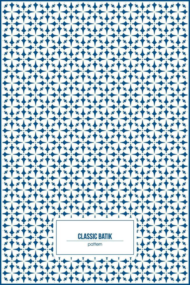 classic batik pattern for simple wedding invitation card vector