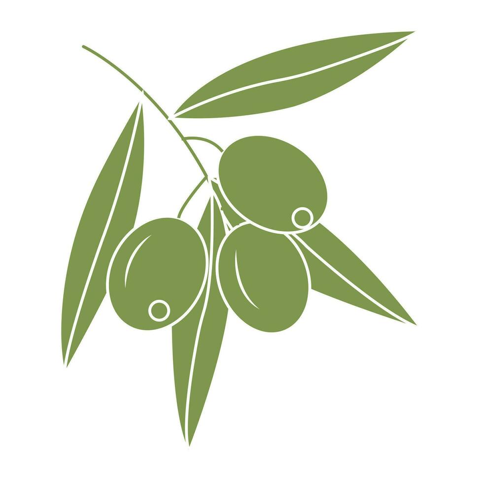 Olive branch. Simple icon  for your design. Vector illustration.