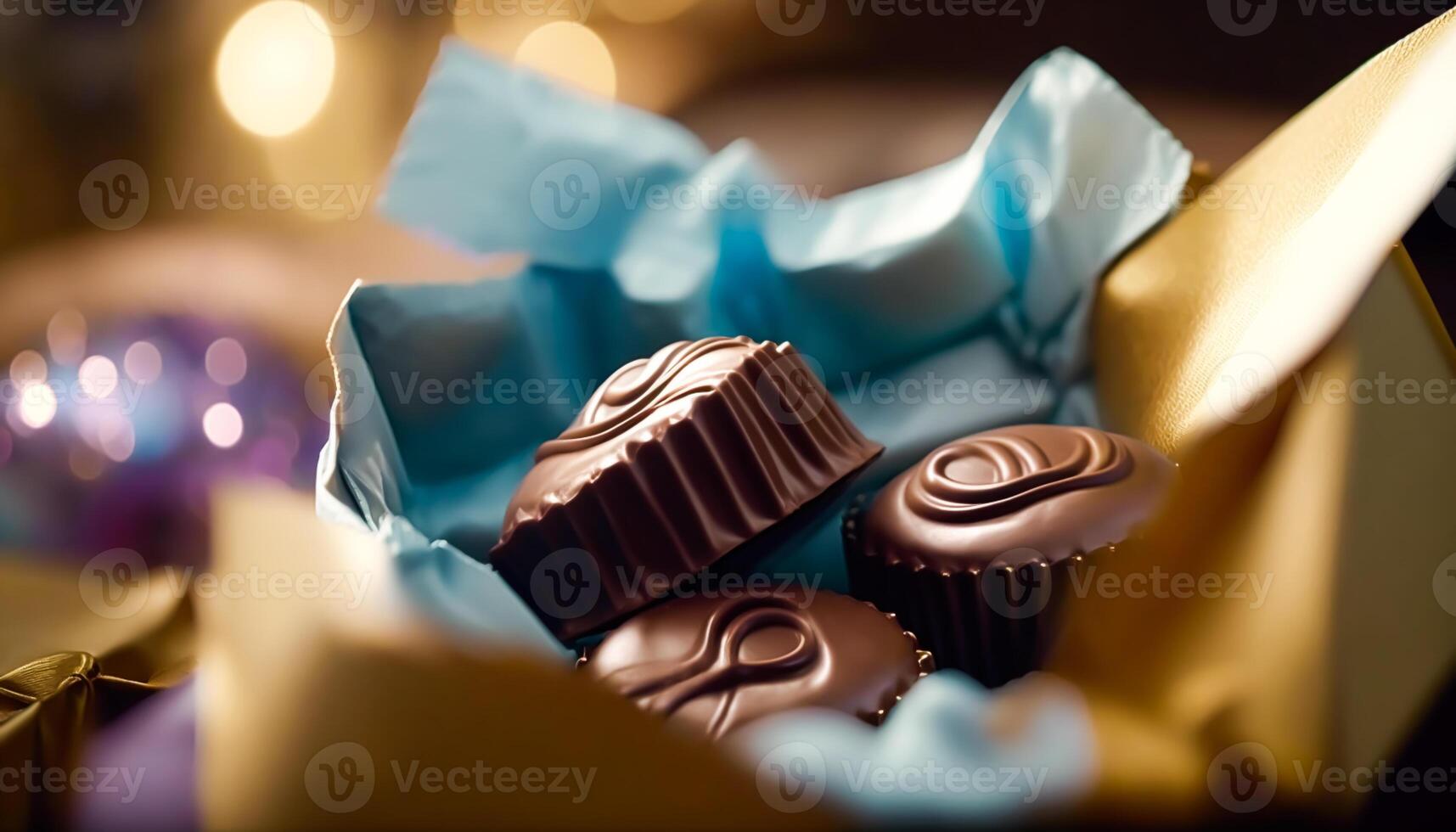 Chocolates and chocolate pralines in a gift box as a luxury holiday present, photo