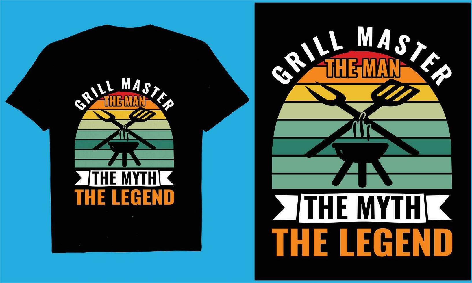 GRILL MASTER THE MAN THE MYTH THE LEGEND vector, vintage, typography, retro,  cooking, bbq, beer, design,  t-shirt, vector