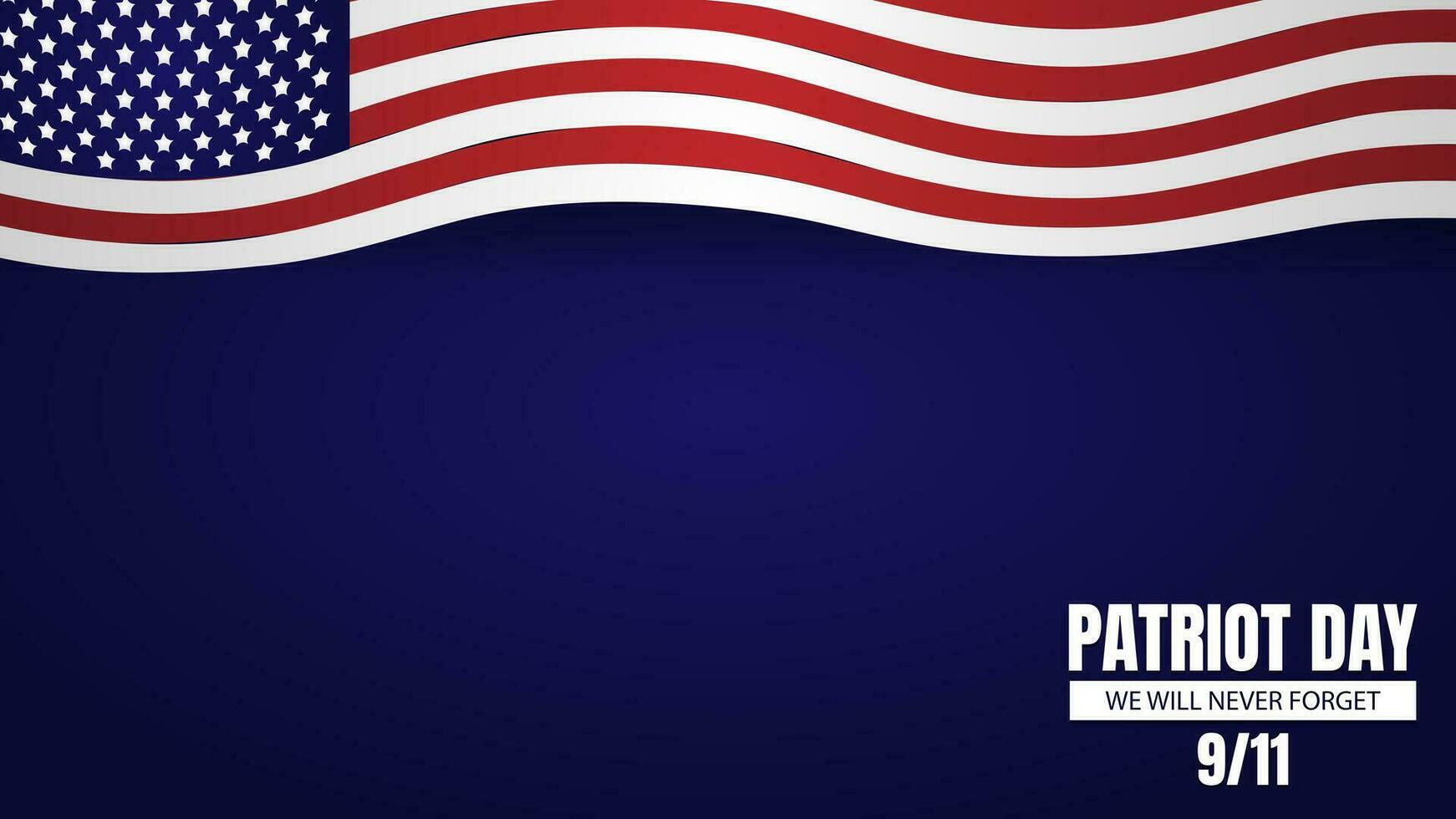 September 11, patriot day background with copy space vector