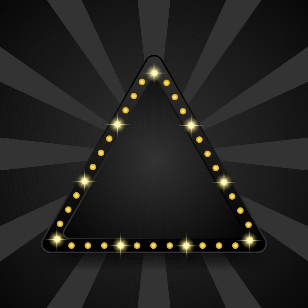 triángulo bandera con lámpara vector