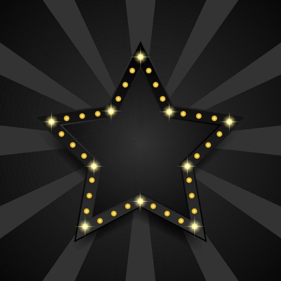 Star Banner With Lamp vector