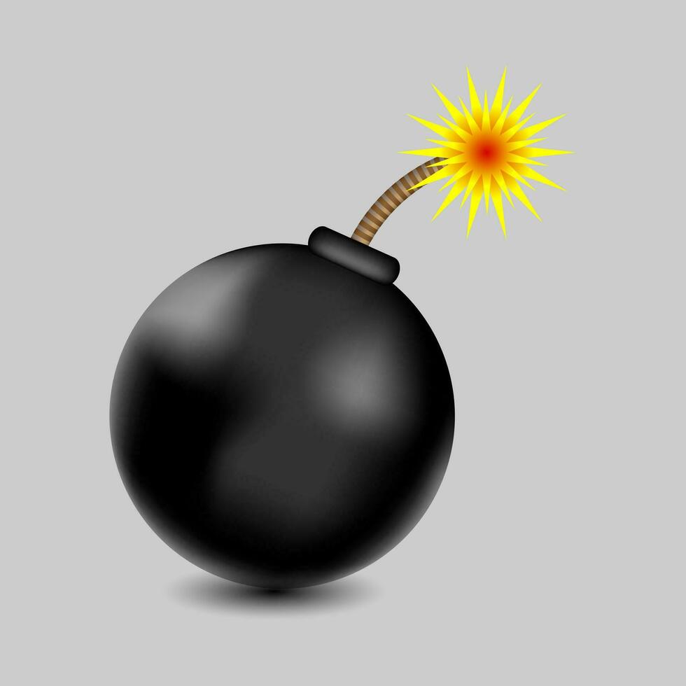 3d Realistic Bomb with white background vector