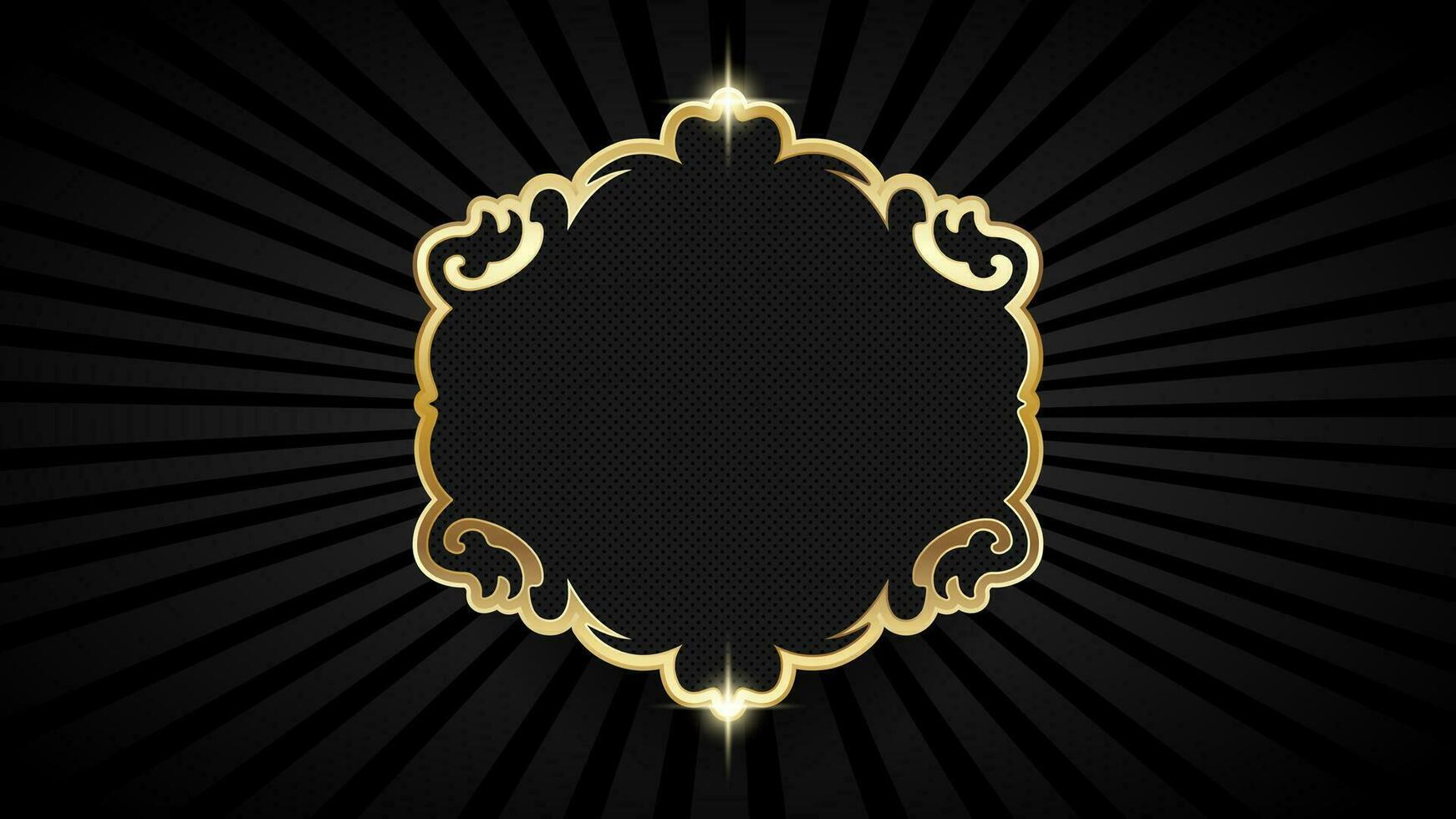 Empty abstract banner with golden element vector