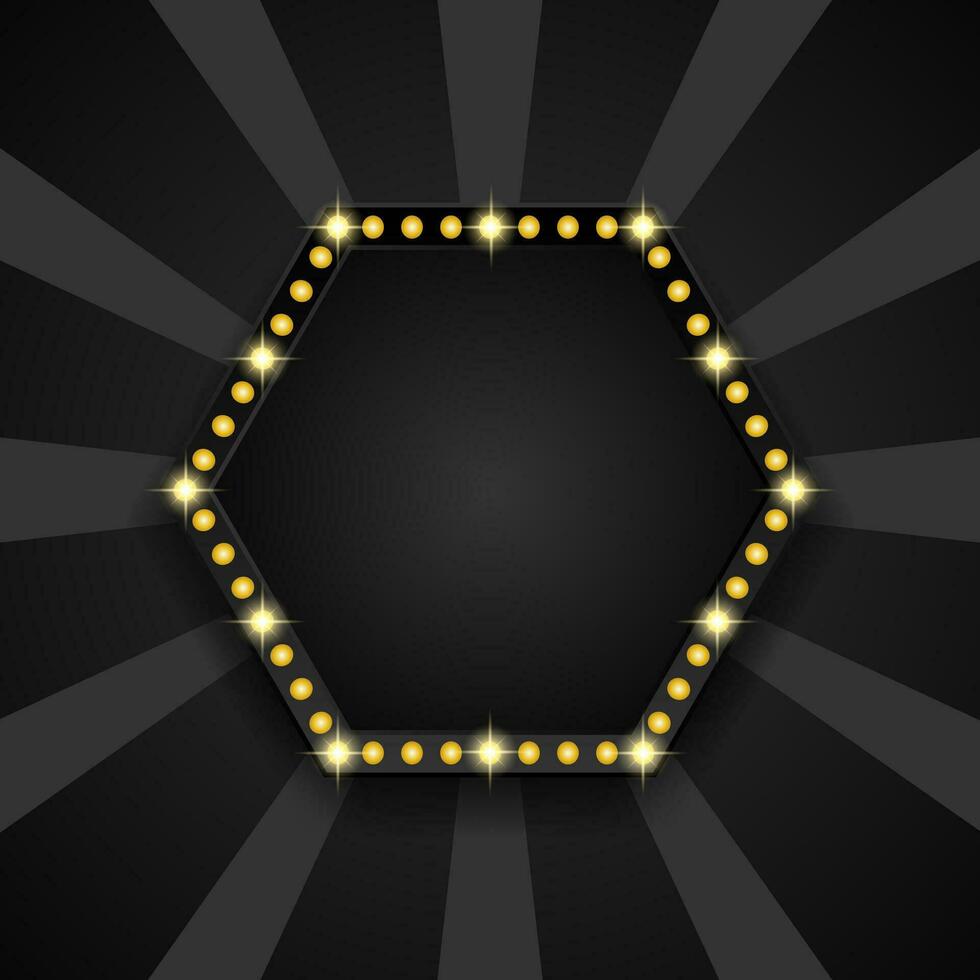 Hexagonal Banner With Lamp vector