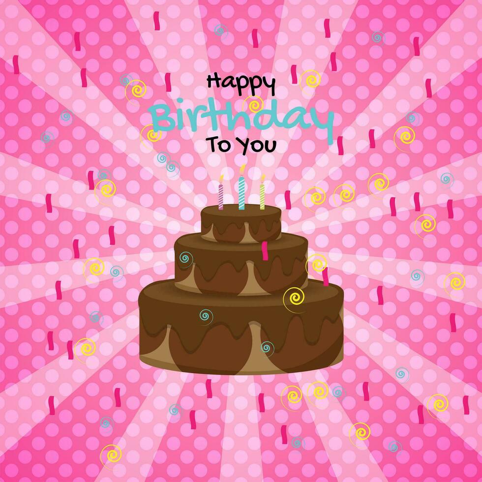 Happy Birhday Background with Birthday Cake vector