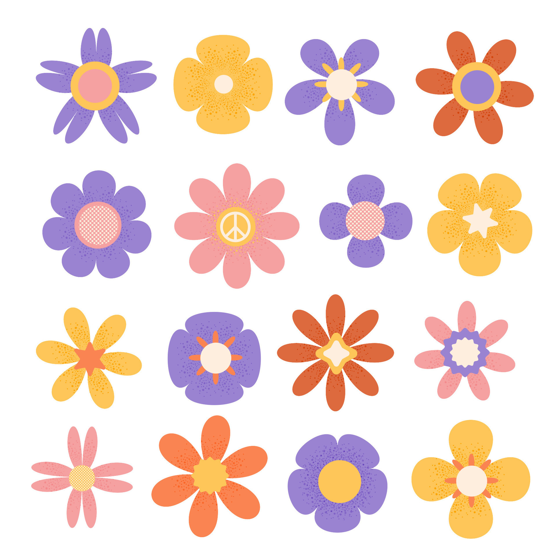 minimalist flower sticker pack