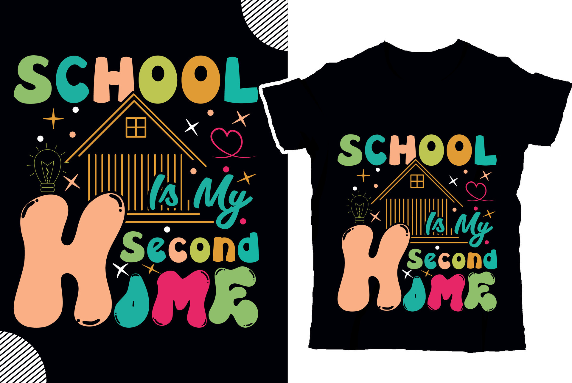 School is my second home, back to shcool t shirt design, t shirt design
