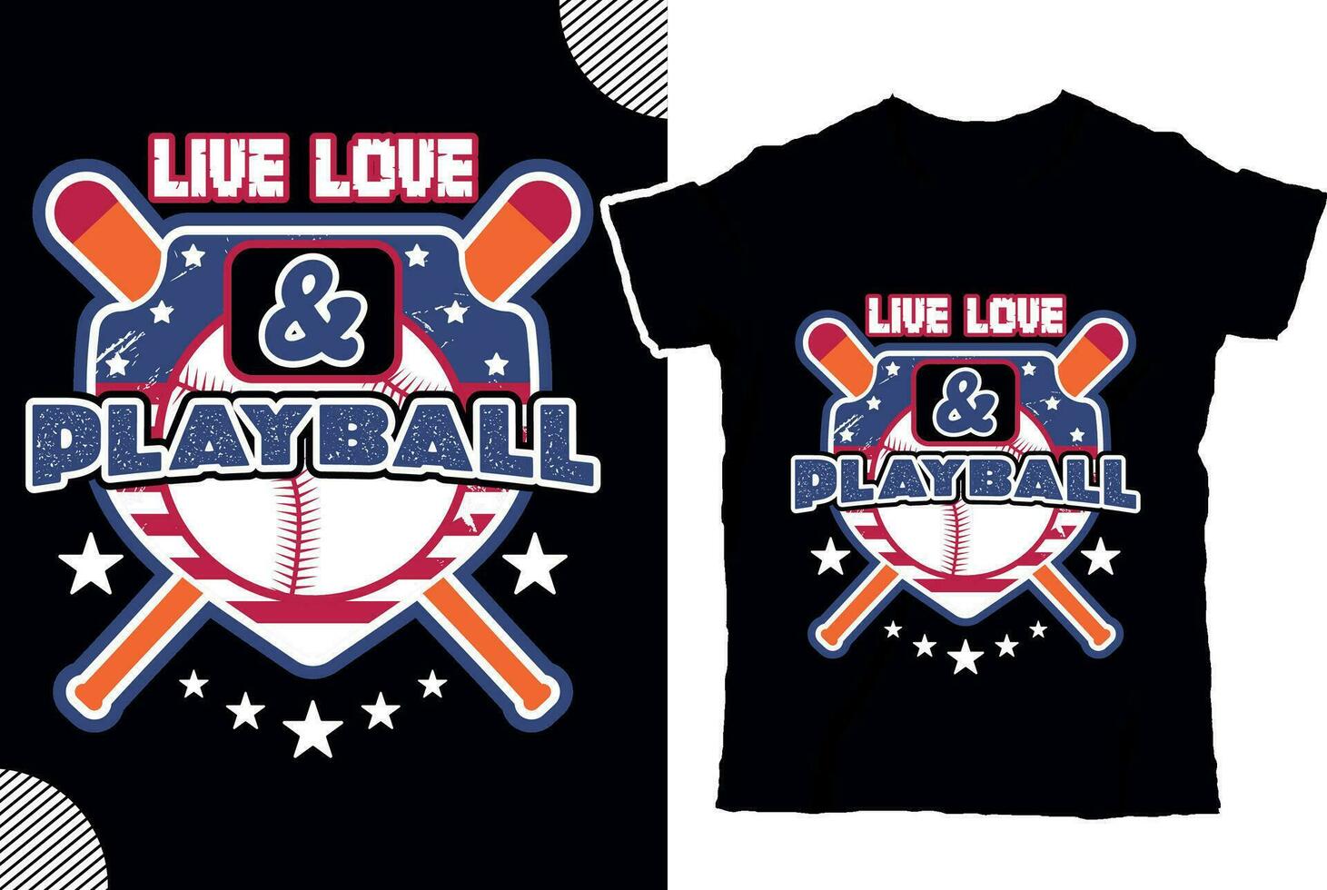 Live love and playball vector t shirt design