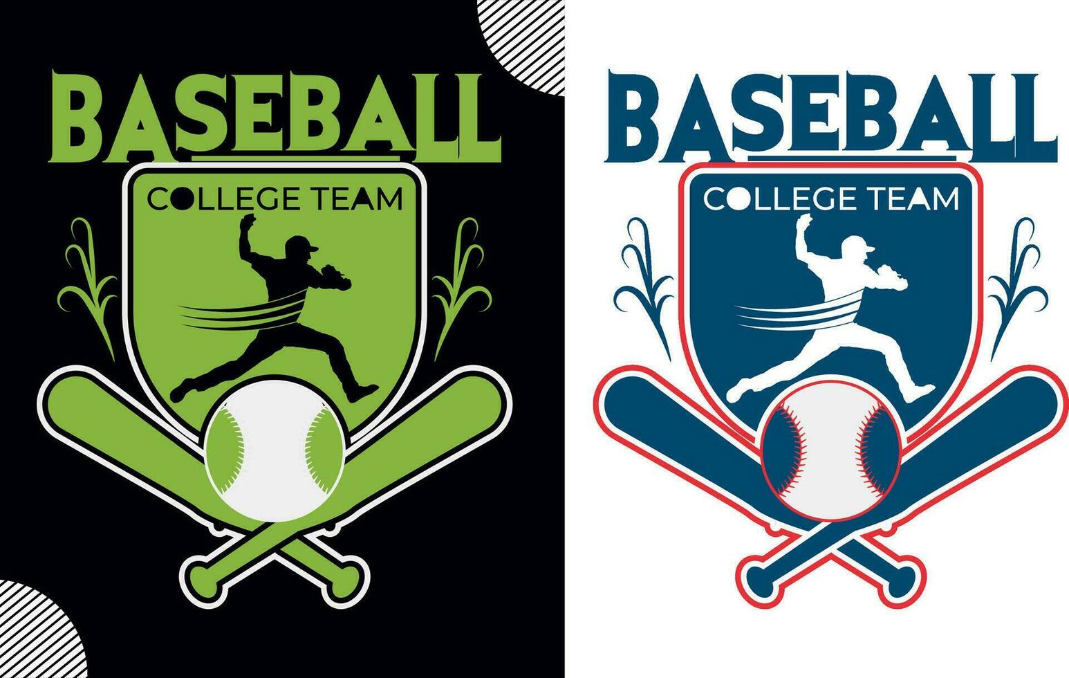 Baseball college team t shirt design vector