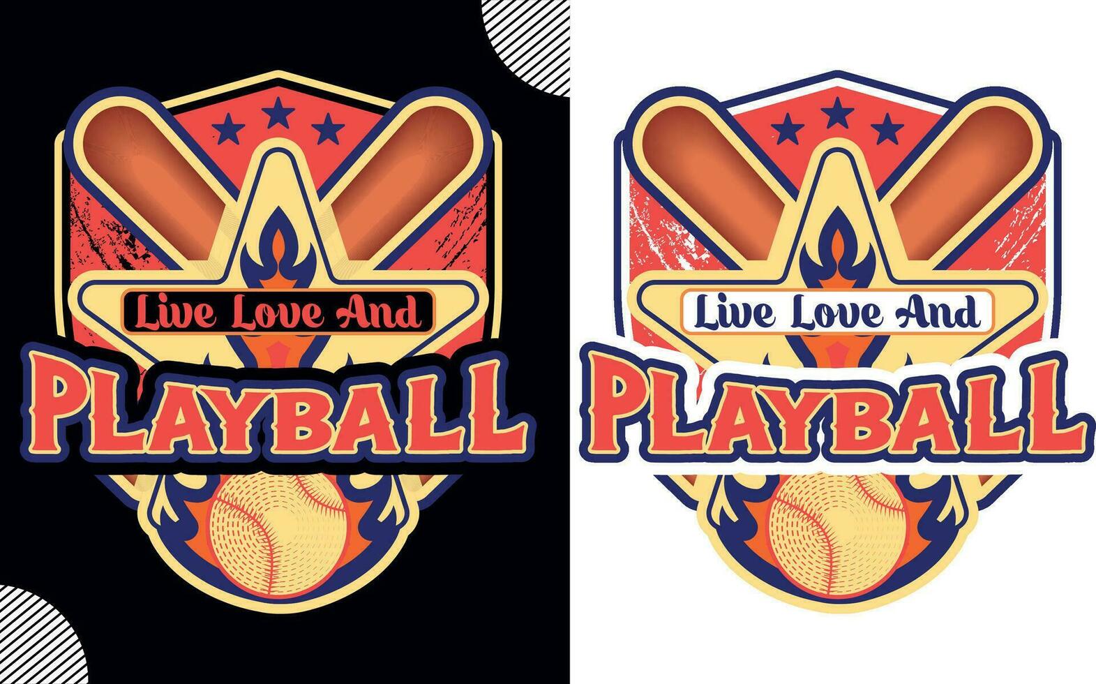 En Vivo amor y jugar a la pelota, t camisa diseño vector