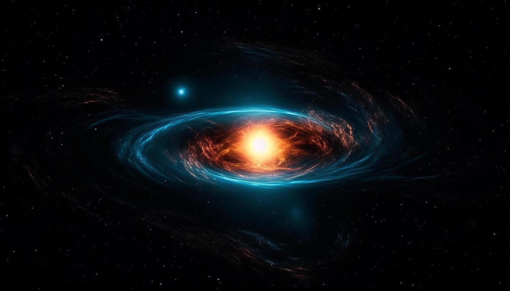 Glowing star field illuminates deep space galaxy generated by AI photo