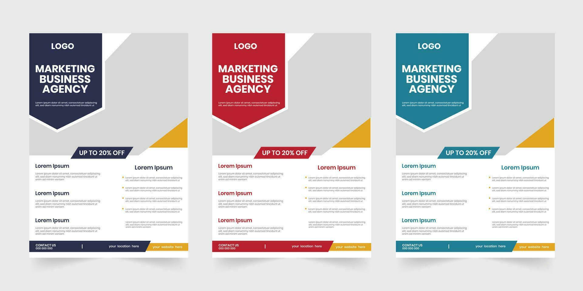 Professional print flyer for your business and company vector