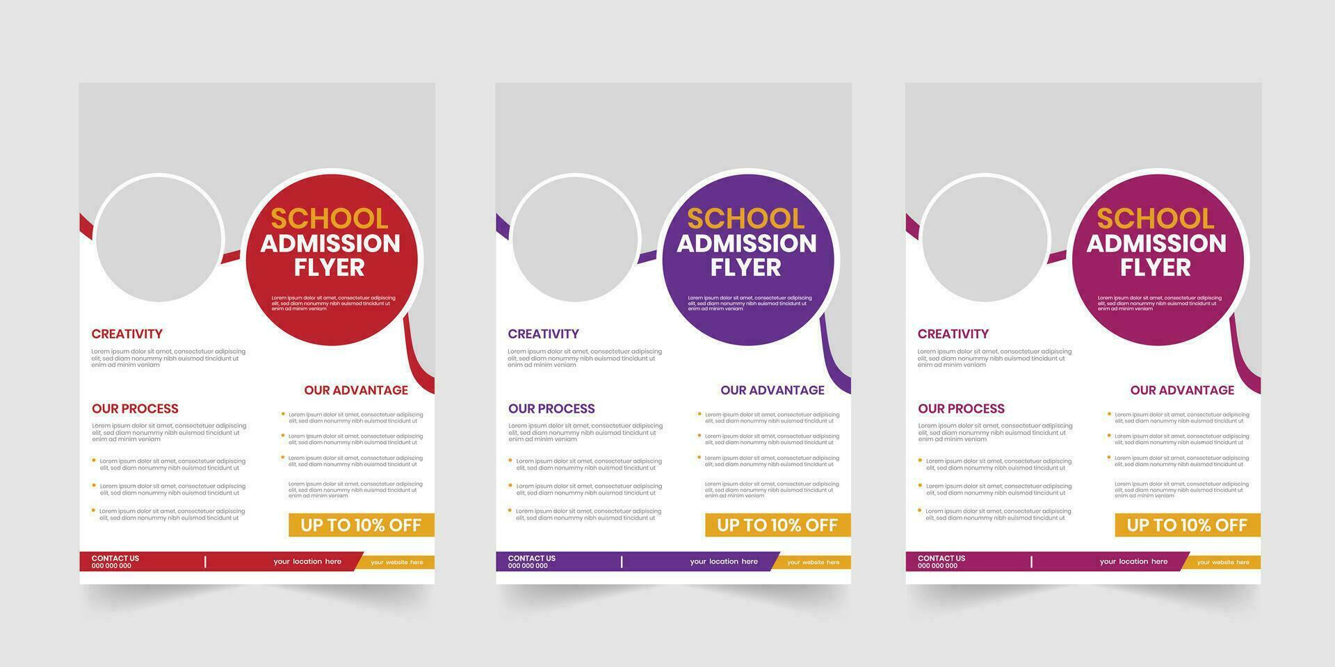 A4 size september school admission print flyer design template vector