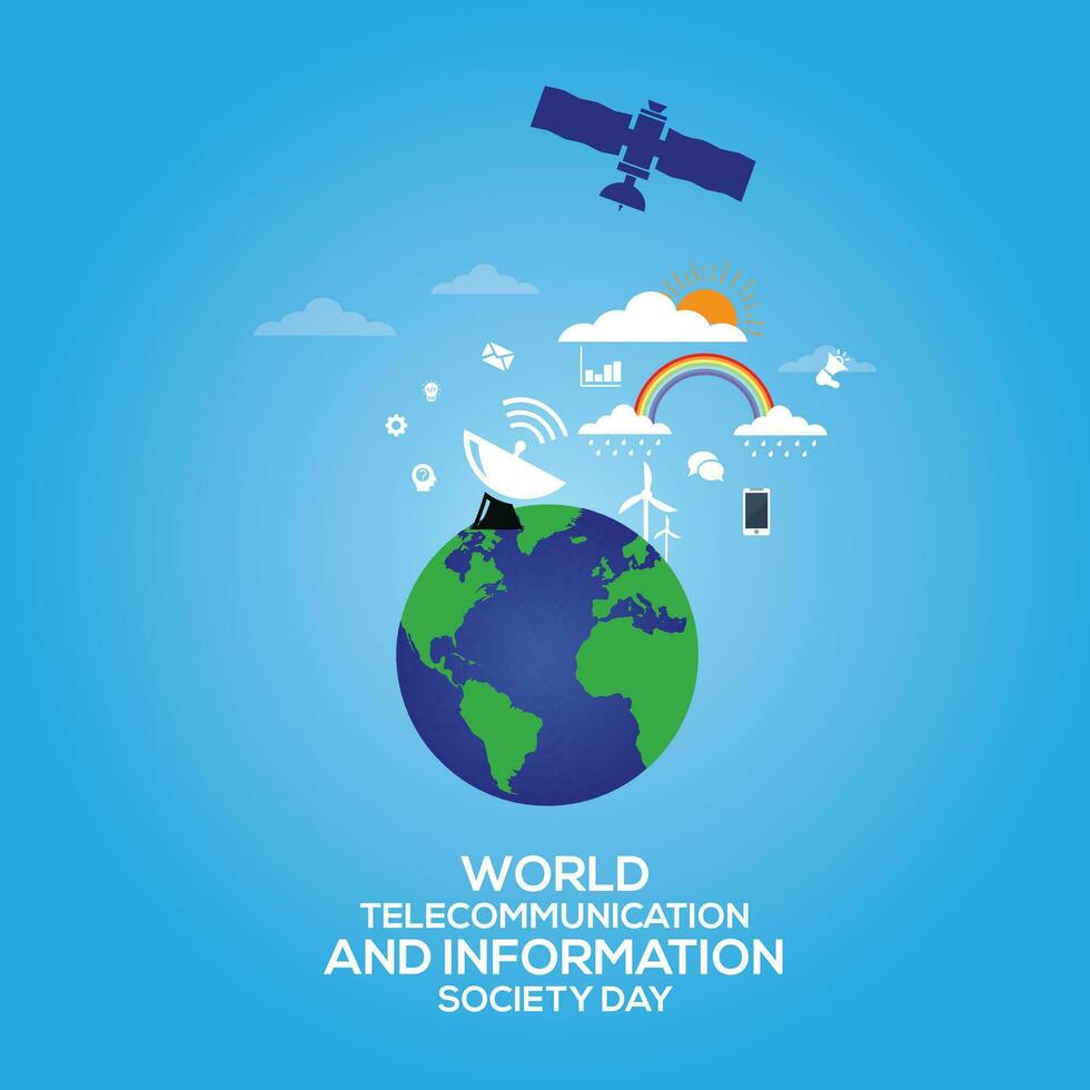 World Telecommunication and Information Society Day. Template for background, banner, card, poster. vector illustration.