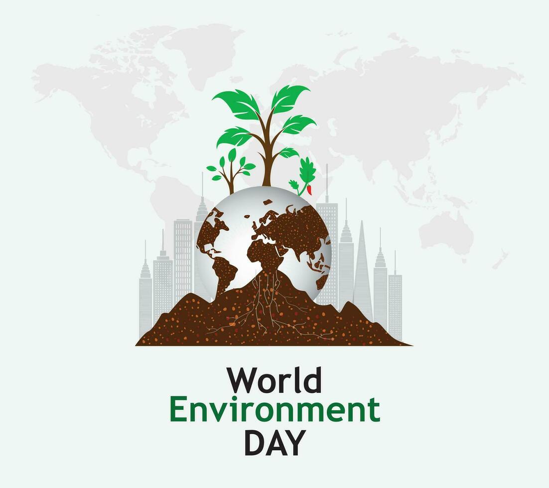 World Environment Day Concept. animal in forest concept. Template for background, banner, card, poster. vector illustration.